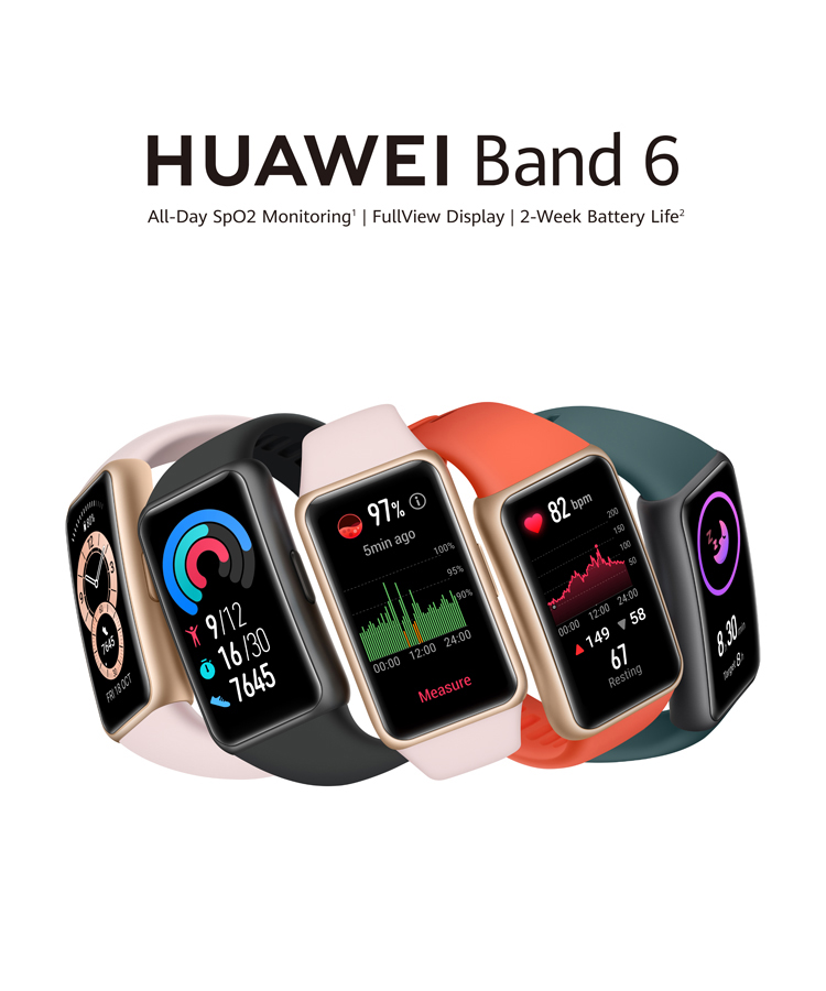 Huawei Band 6 All-Day SpO2 Monitoring with FullView Display